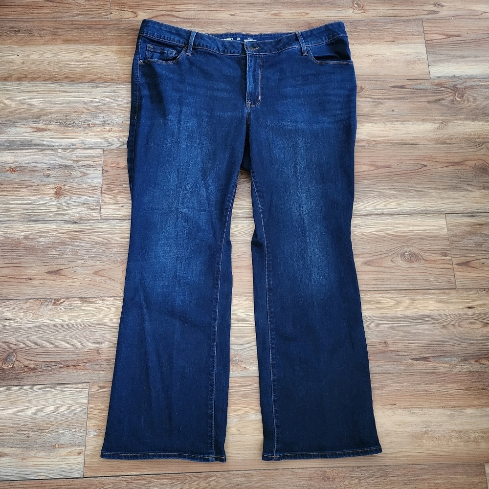 Old Navy Kicker Boot Jeans Women's 20 Short Dark Wash Blue